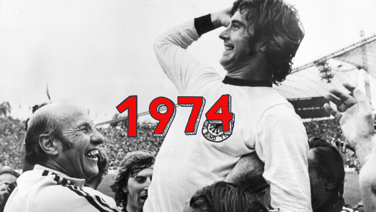 Gerd Müller nach dem WM-Titelgewinn 1974