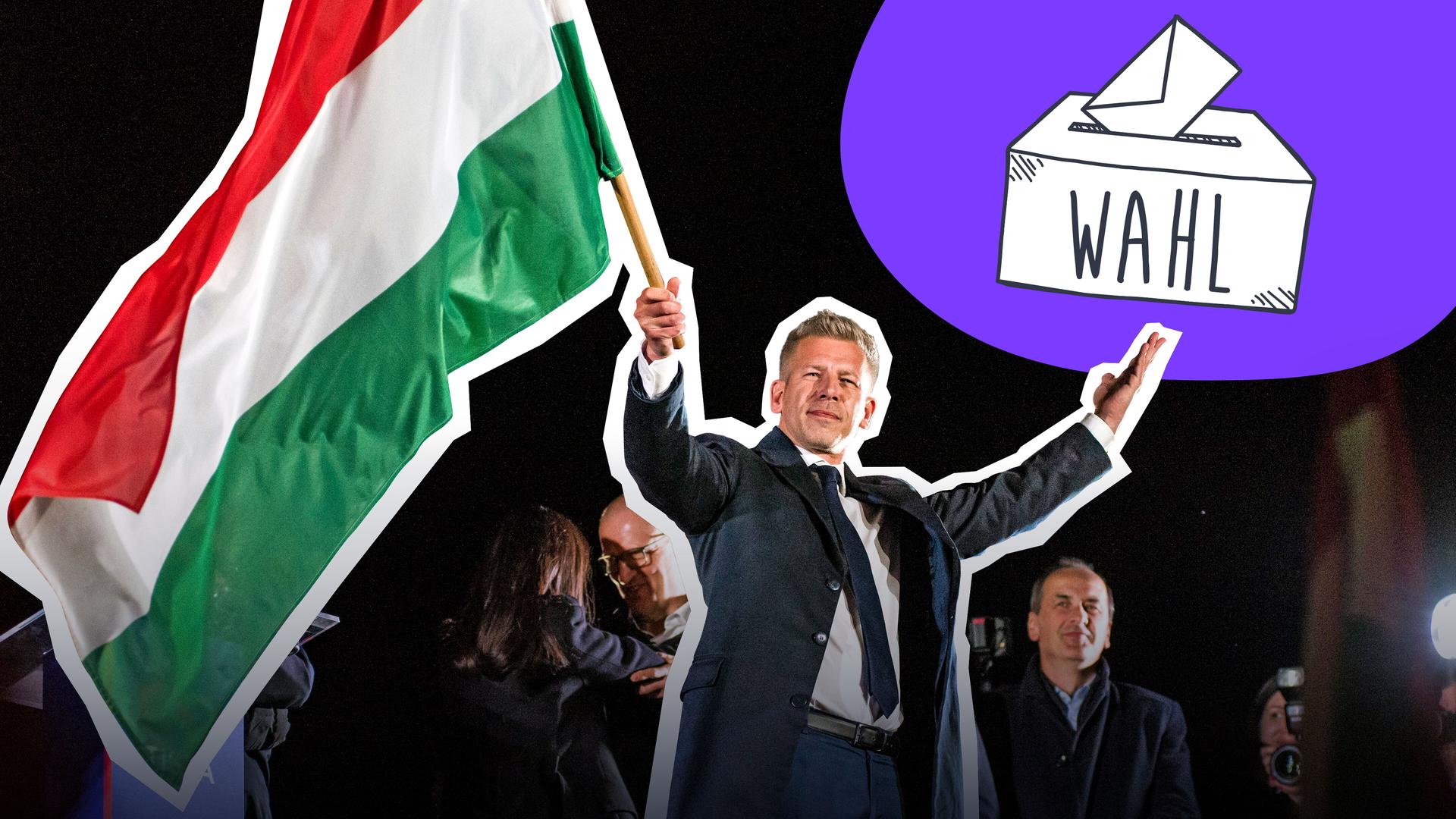 Peter Magyar nach seinem Wahlsieg.