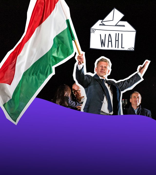 Peter Magyar nach seinem Wahlsieg.