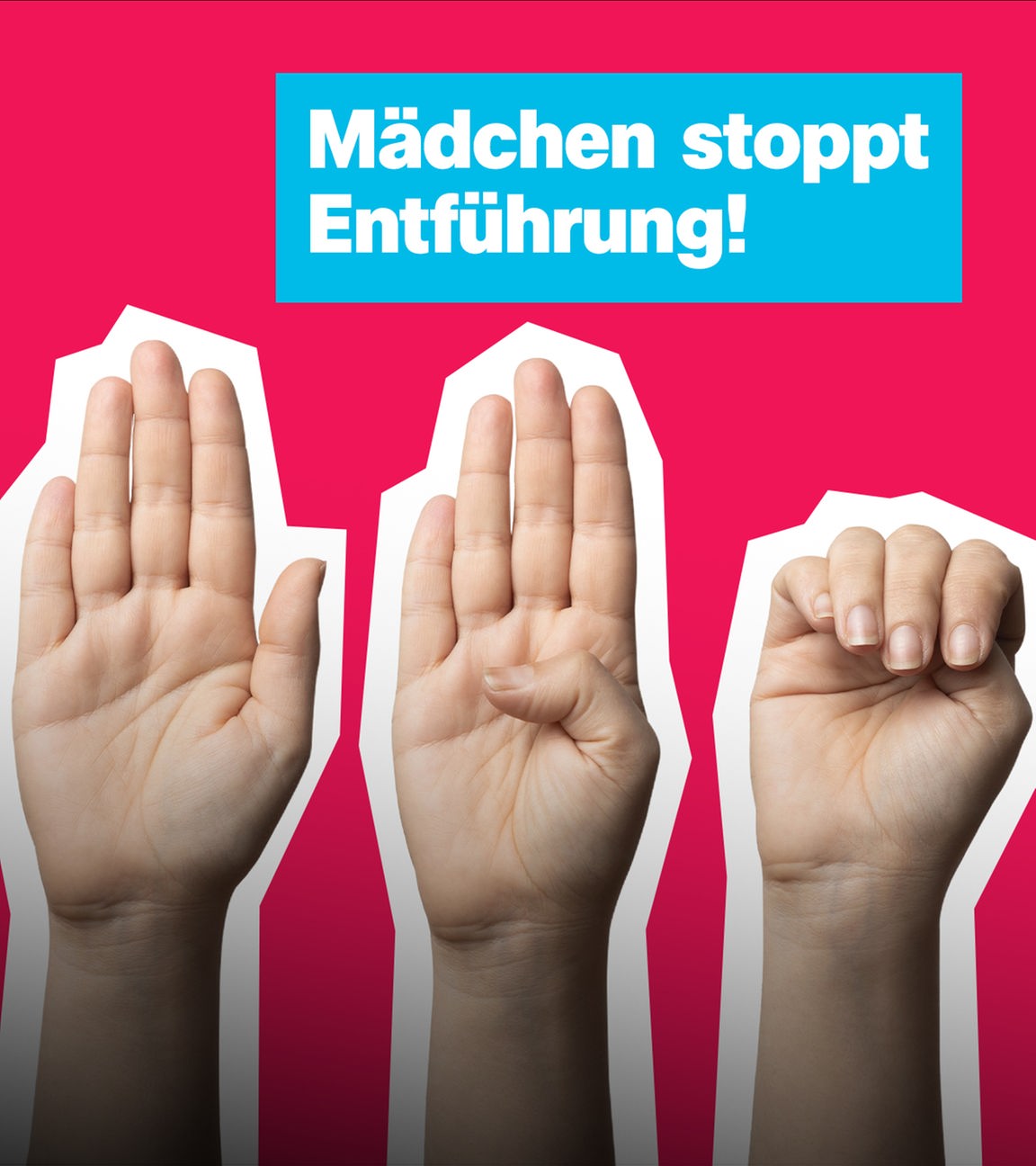 Handzeichen; Mädchen stoppt Entführung!