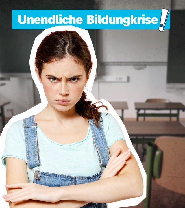 Mädchen ist wütend; Unendliche Bildungskrise!