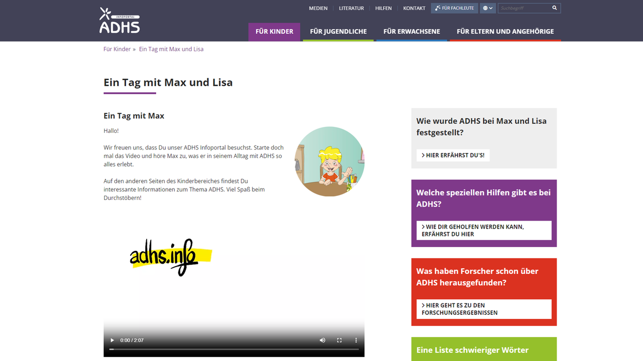ADHS Infoportal Kinder