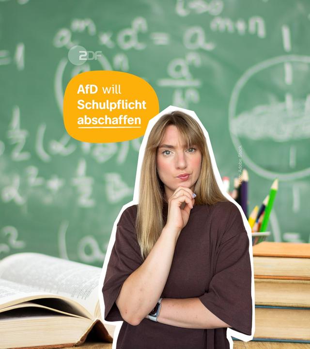 Thumbnail Reel: Johanna steht nachdenklich vor der Schultafel.