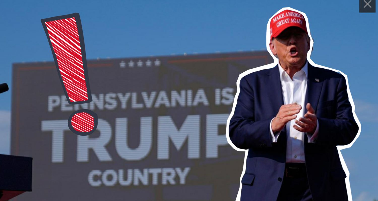 Trump bei Wahlkampfrede mit Ausrufezeichen
