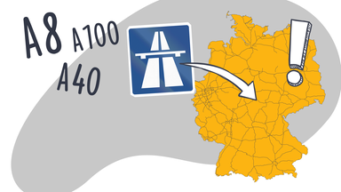 Das deutsche Autobahnnetz besteht aus vielen verschiedenen Nummern.