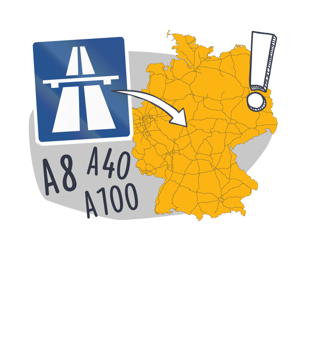 Das deutsche Autobahnnetz besteht aus vielen verschiedenen Nummern.