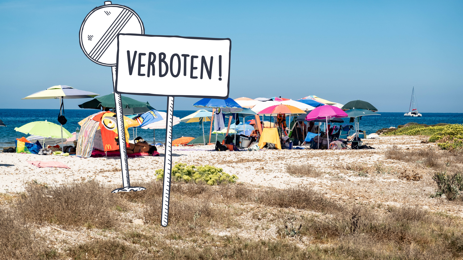 Badeverbot im Mittelmeer