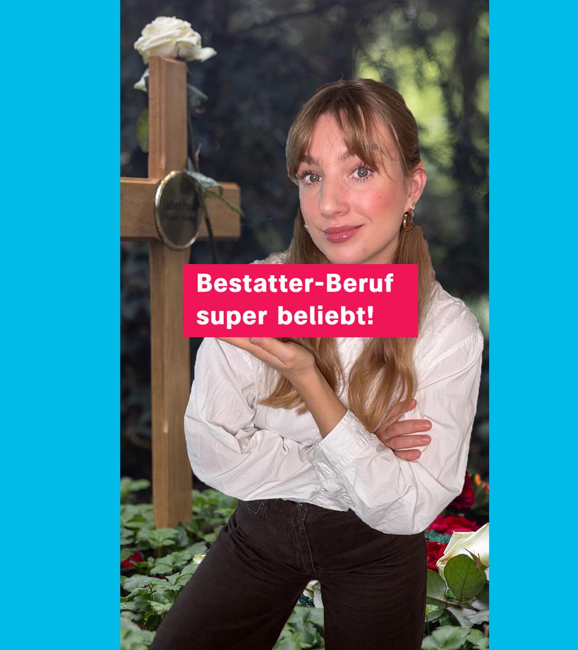 Host Johanna und Texttafel: Bestatter-Beruf super beliebt!