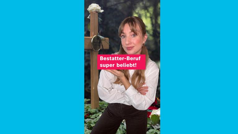 Host Johanna und Texttafel: Bestatter-Beruf super beliebt!