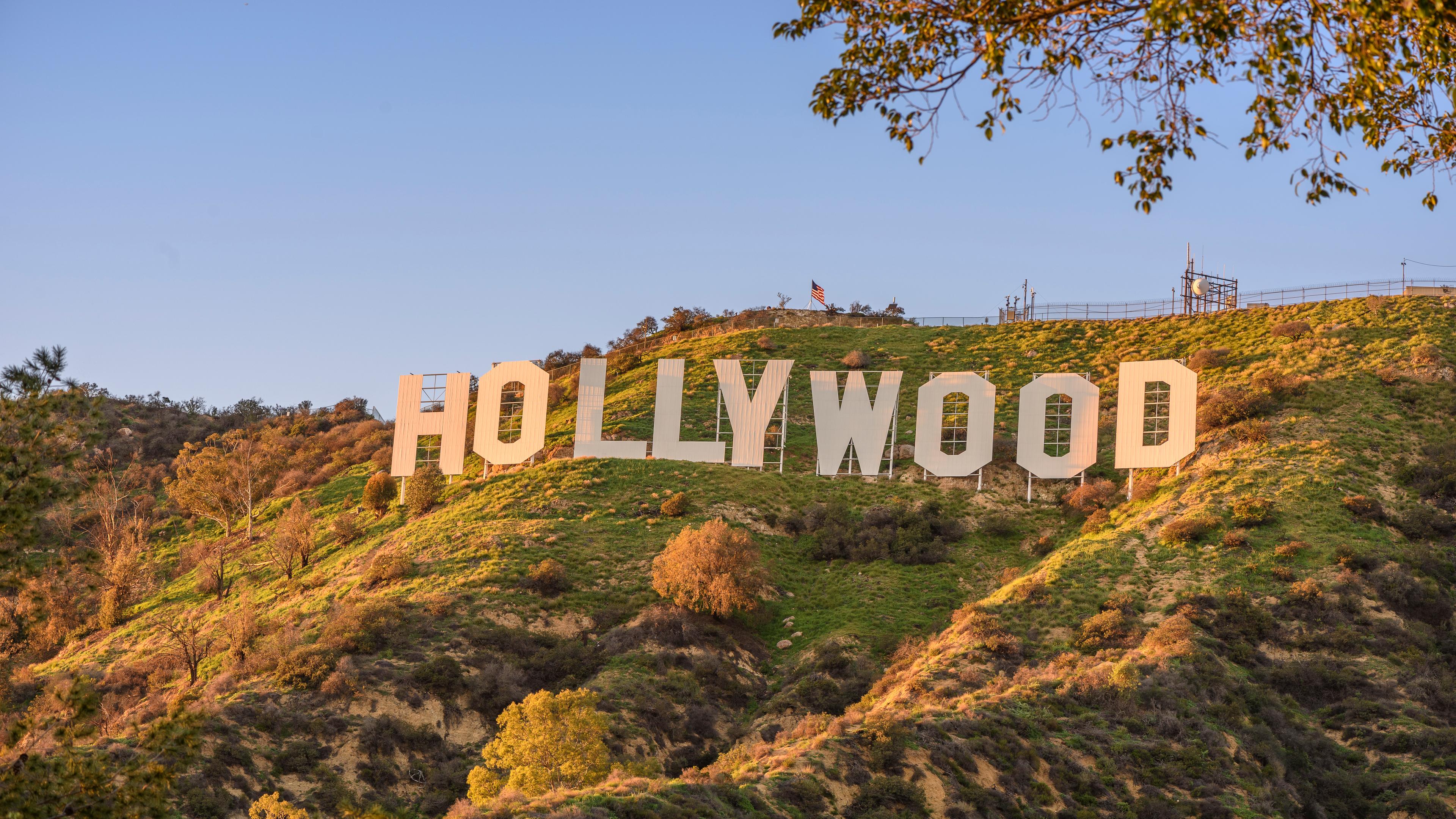 Der Hollywood Schriftzug auf dem Berg.