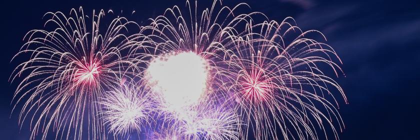 Feuerwerk am Lake Michigan