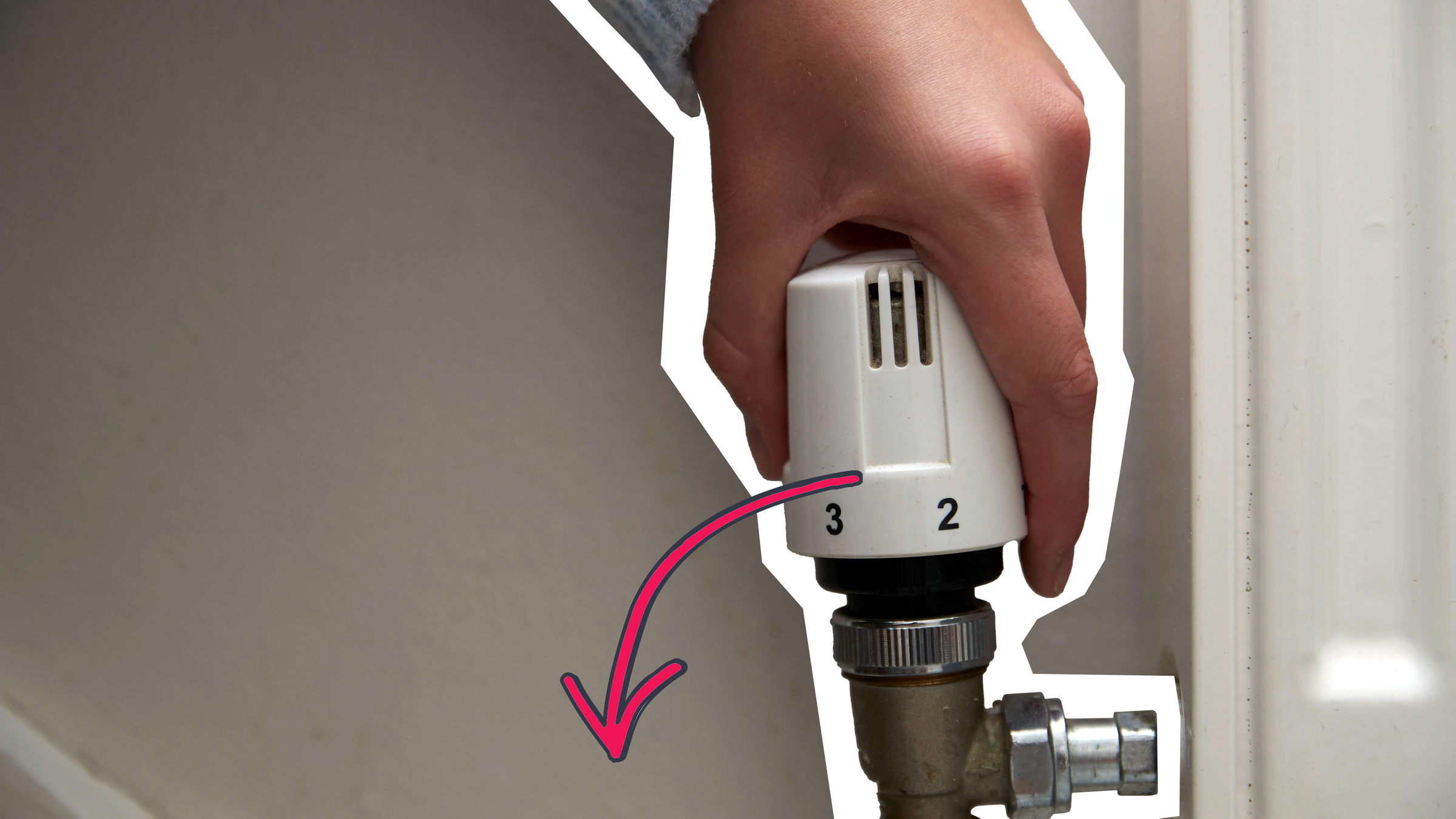 Heizung wird runtergedreht von Kind