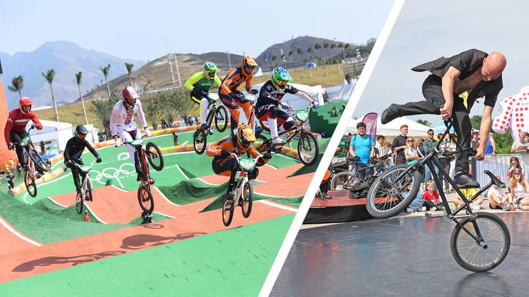 Ein BMX-Rennen und ein BMX-Freestyler