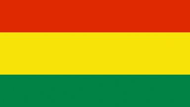 Die Flagge von Bolivien, rot gelb grün gestreift