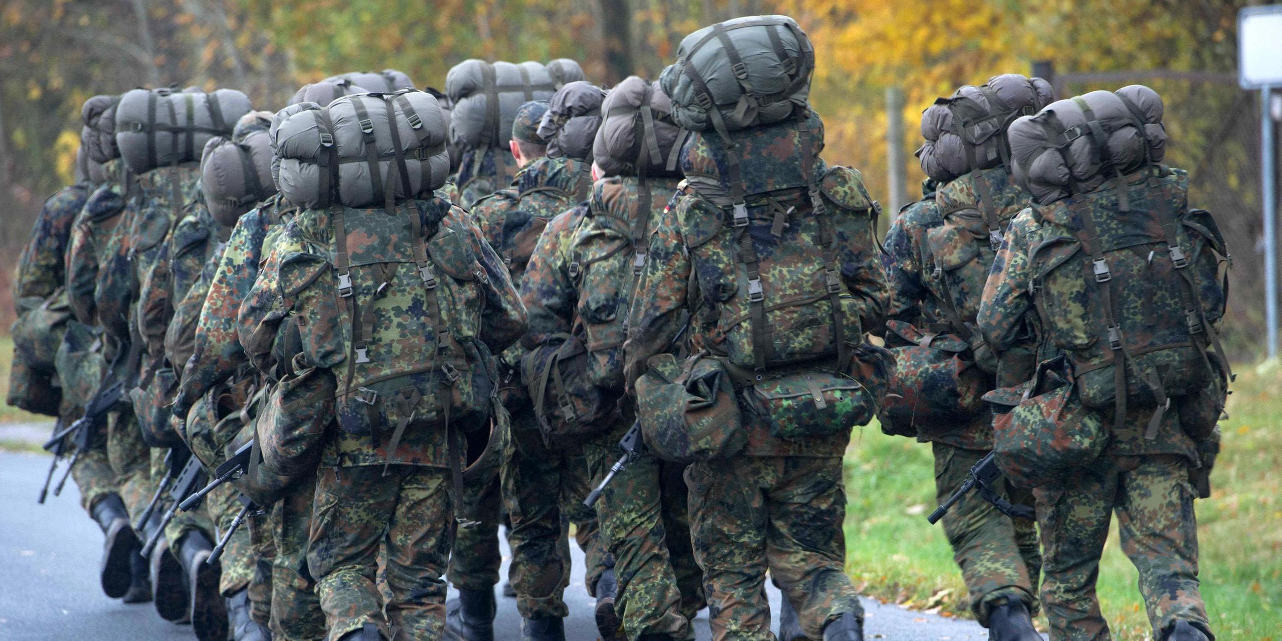 Bundeswehrsoldaten in der Grundausbildung