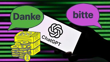 Chat GPT Bitte und Danke mit Grafik von Geld