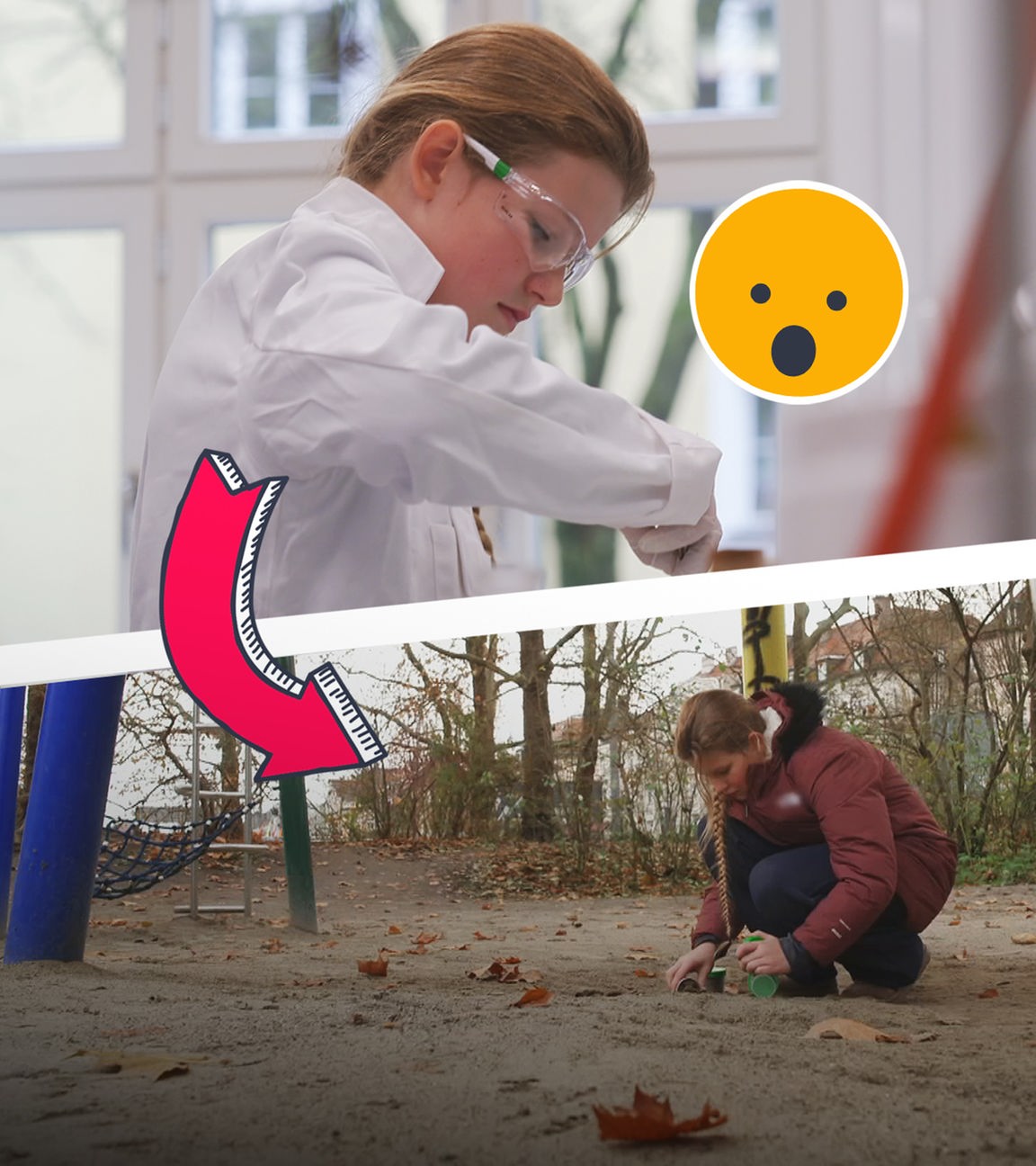 Clara untersucht Spielplatzsand