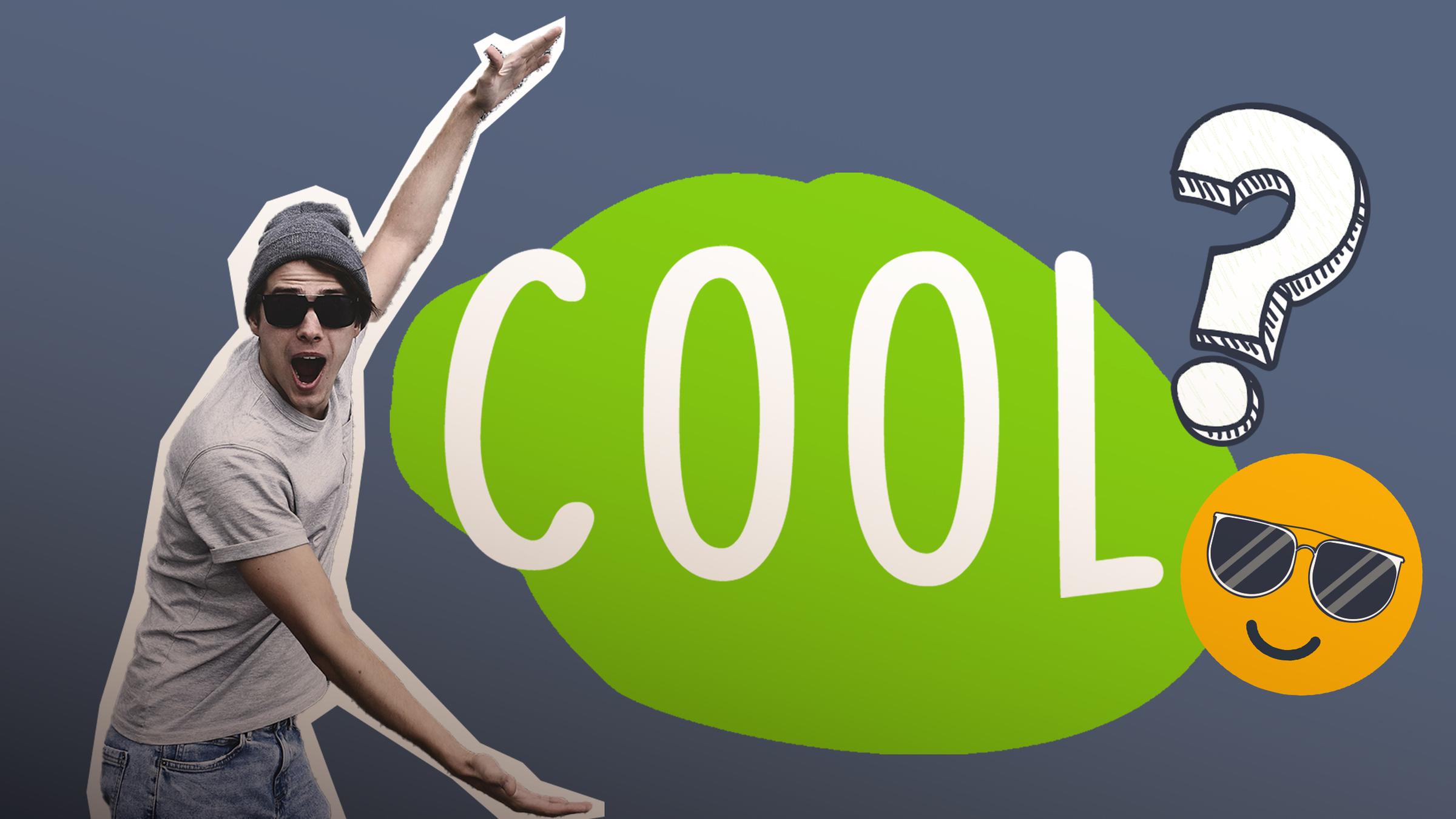 Cooler Typ mit Sonnenbrille und Emoji mit Sonnenbrille