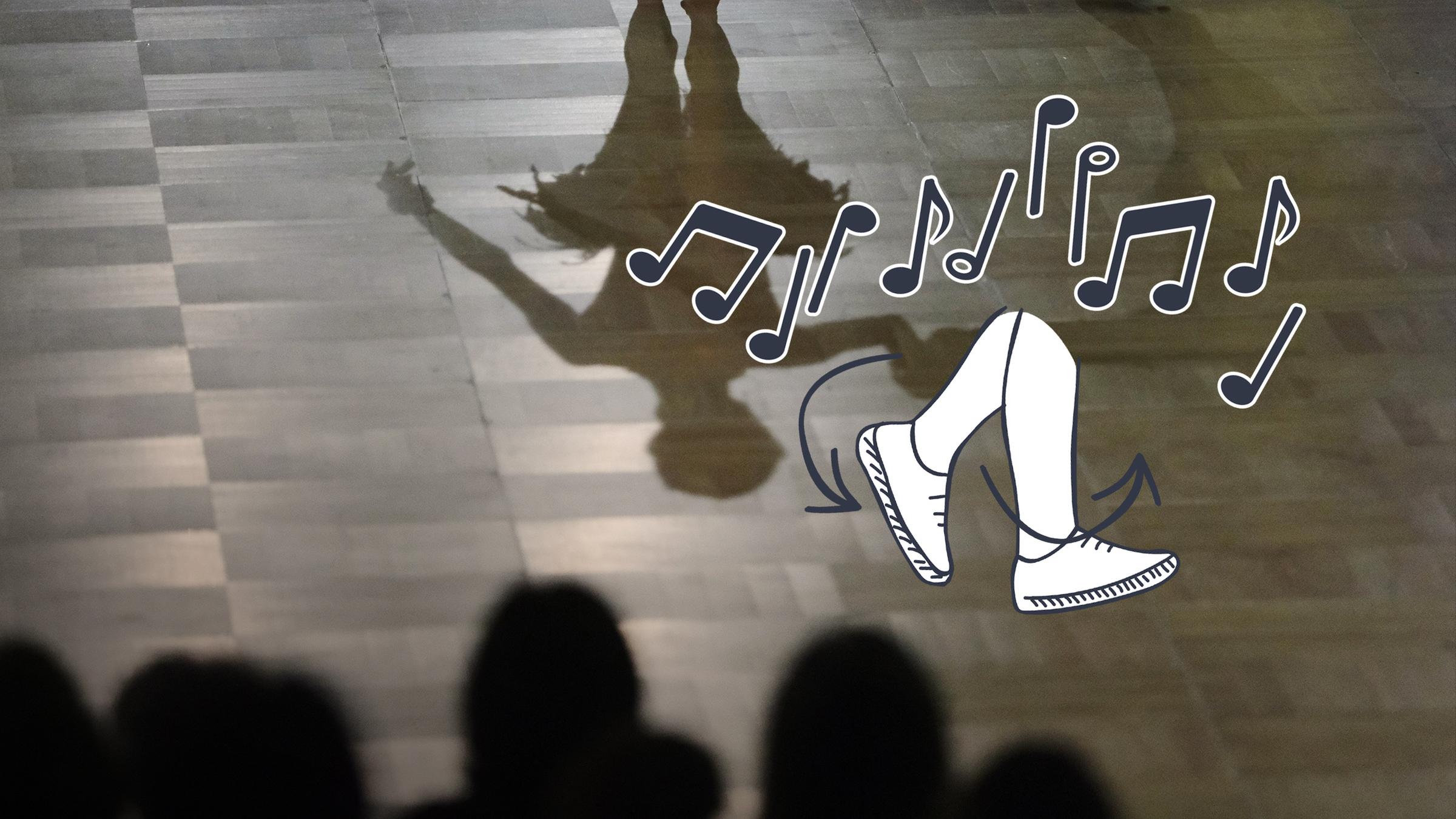 Auf dem Bild ist der Schatten eines tanzendem Paares zu erkennen.