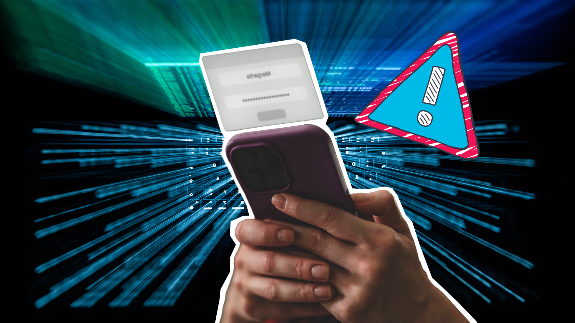 Handy mit Passwortabfrage und Laptop