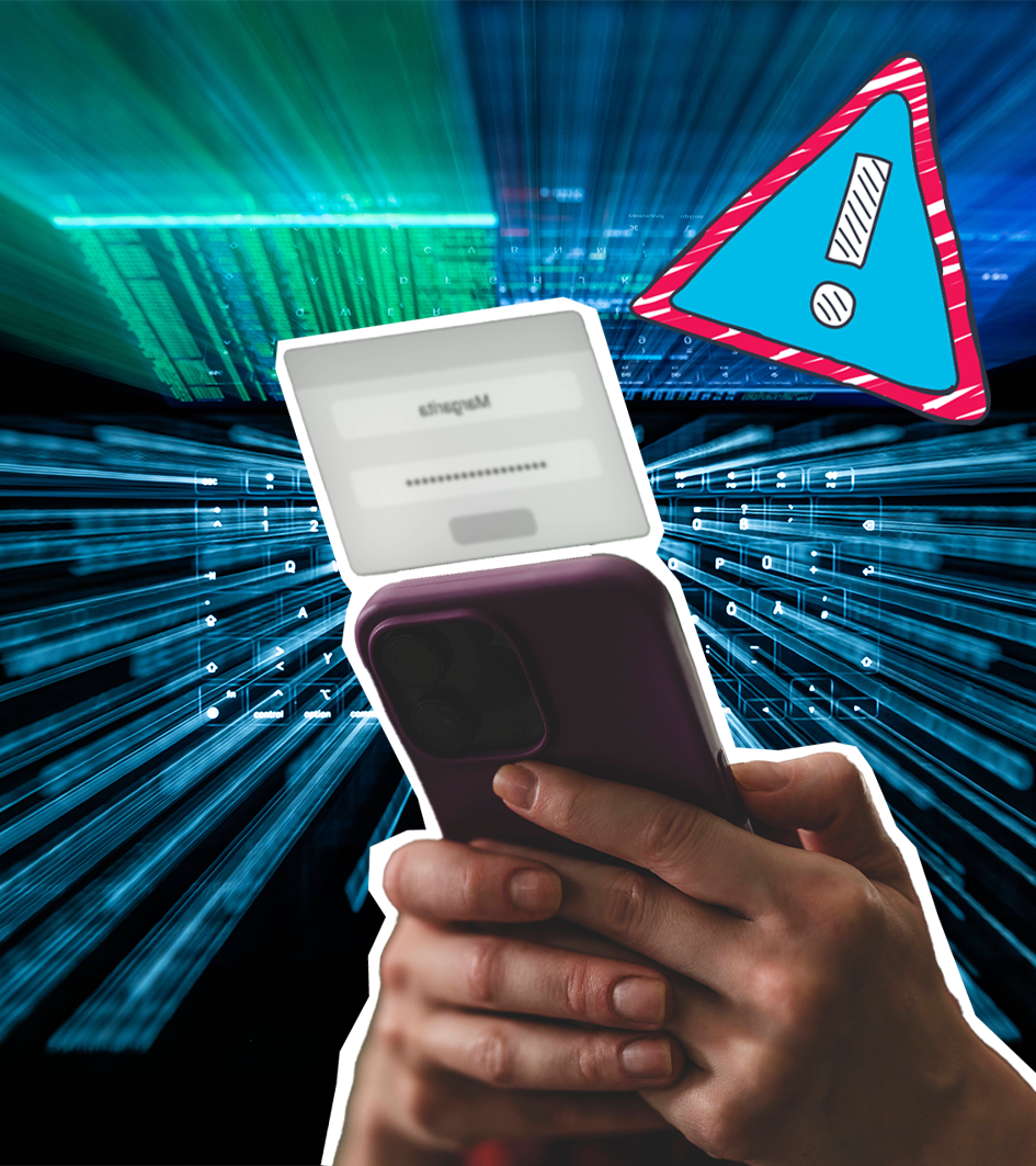 Handy mit Passwortabfrage und Laptop