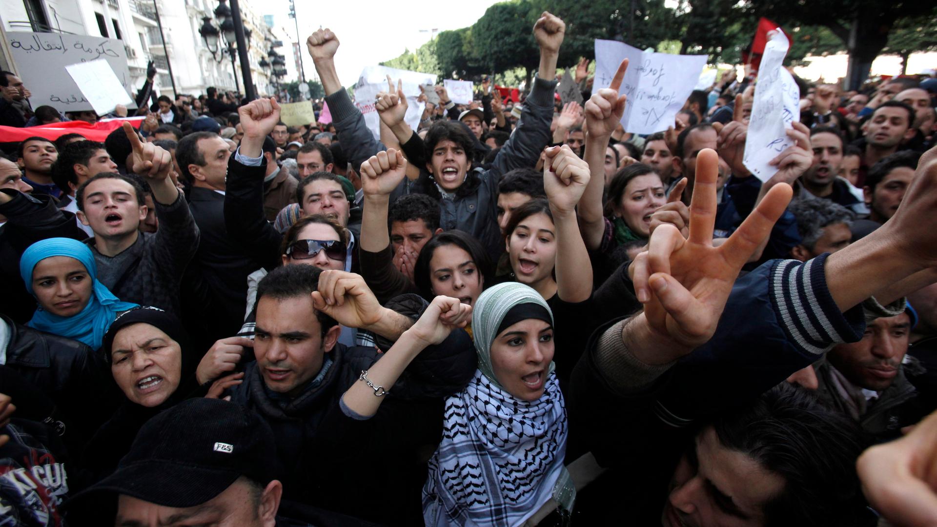 Demonstration in Tunesien