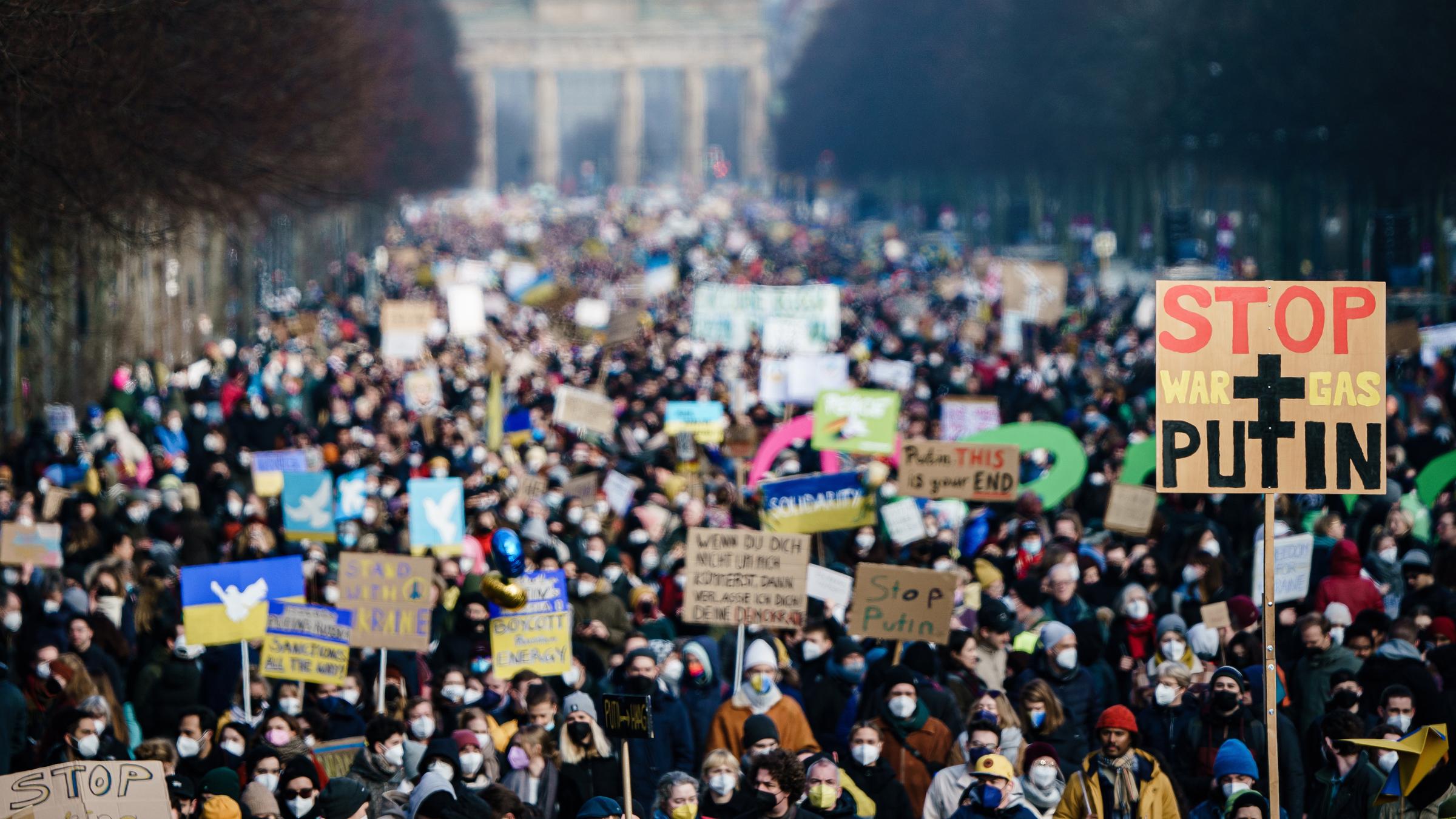 Demo am Brandenbugrer Tor in Berlin