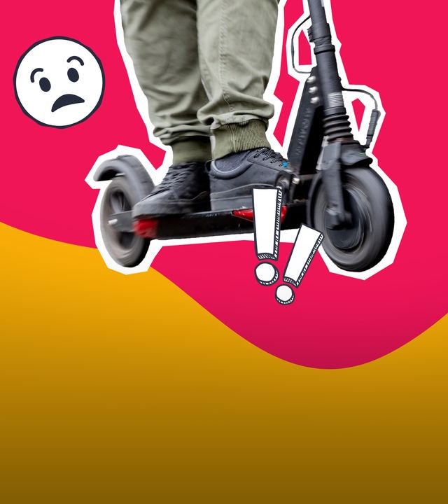 E-Roller; trauriger Emoji
