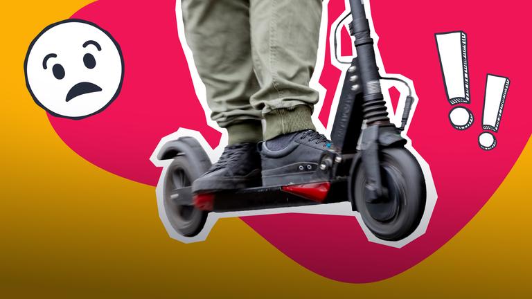 E-Roller; trauriger Emoji