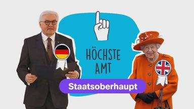 logo!-Grafik mit Steinmeier und Queem als Staatsoberhäupter