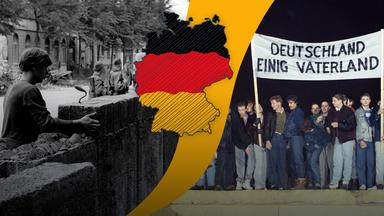 Bau der Mauer, Deutschlandkarte, Einheitsbild, deutsche Flagge