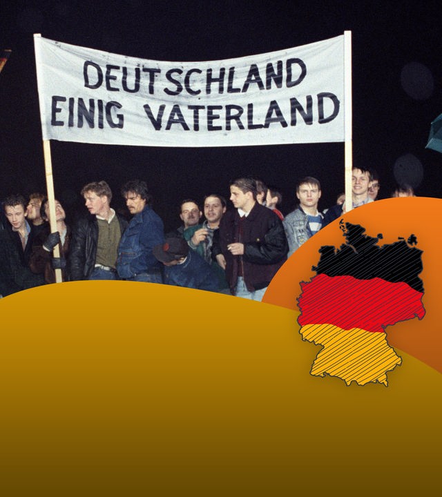 Bau der Mauer, Deutschlandkarte, Einheitsbild, deutsche Flagge