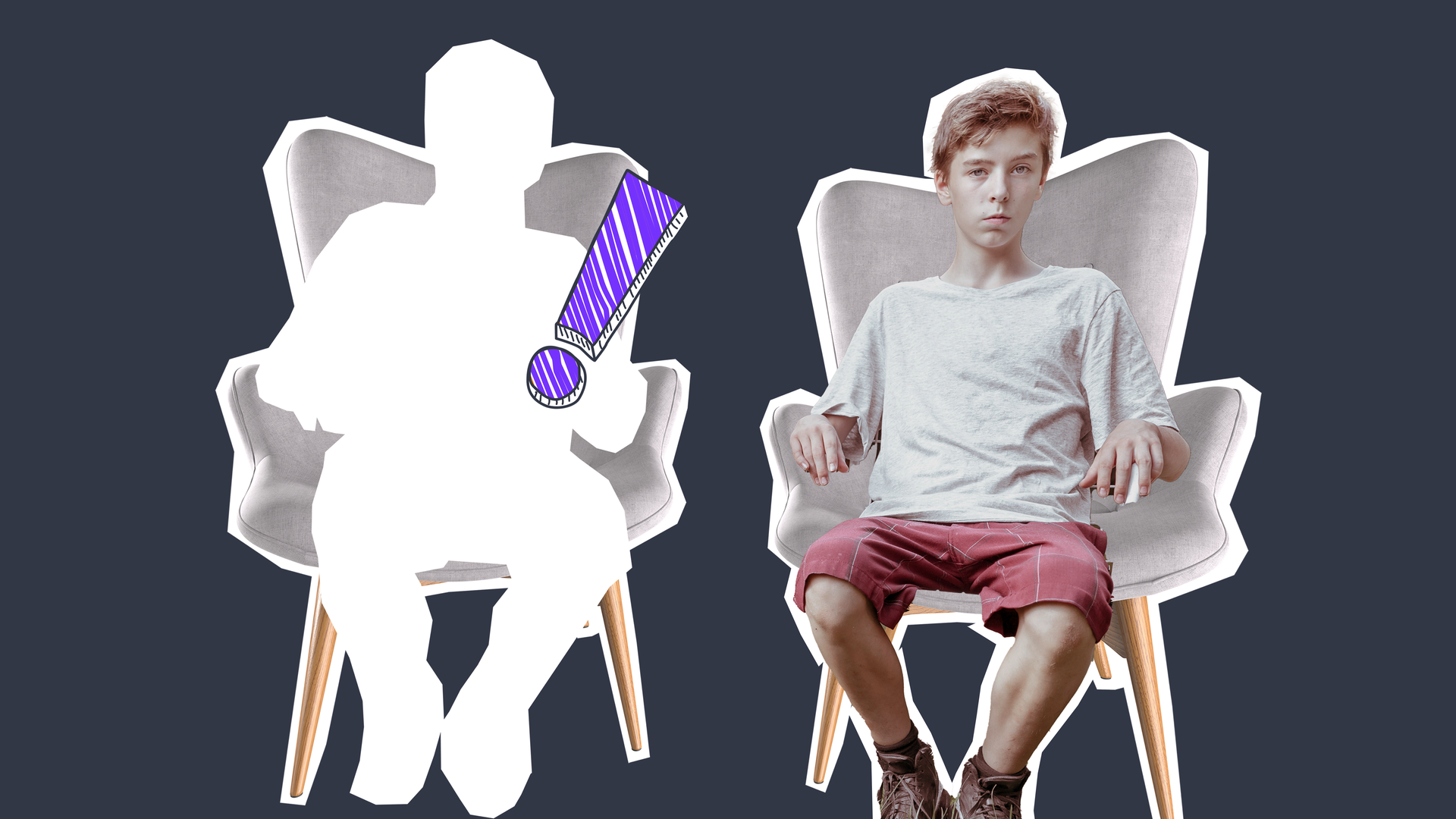 Einsamer Teenager und ein leerer Sessel