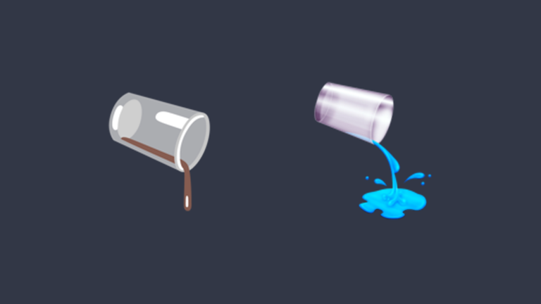Ein Emoji, welches ein Glas abbildet, aus dem Flüssigkeit hinausläuft.