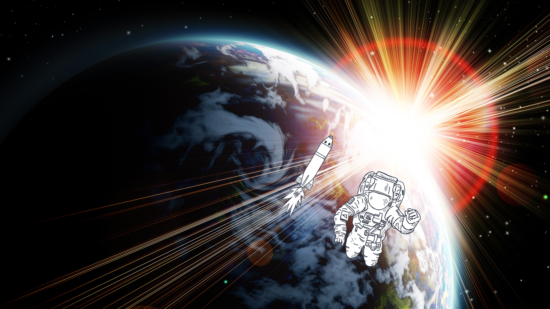 Die Erde vom Weltall aus betrachtet