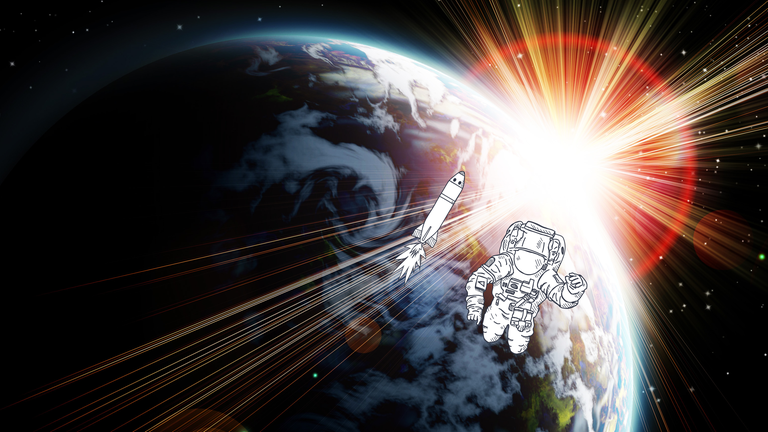 Die Erde vom Weltall aus betrachtet