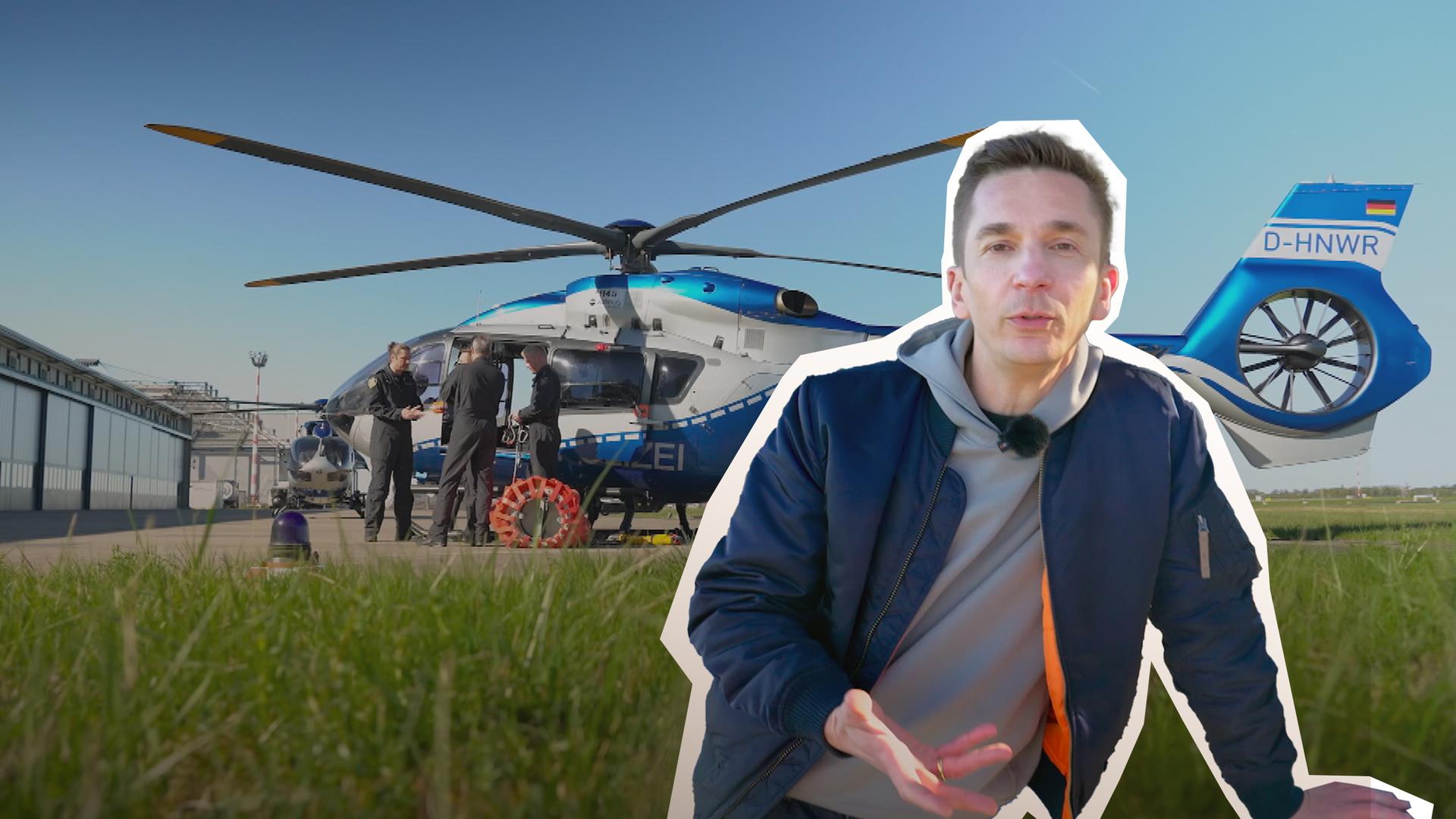 Eric unterwegs mit Löschhubschrauber