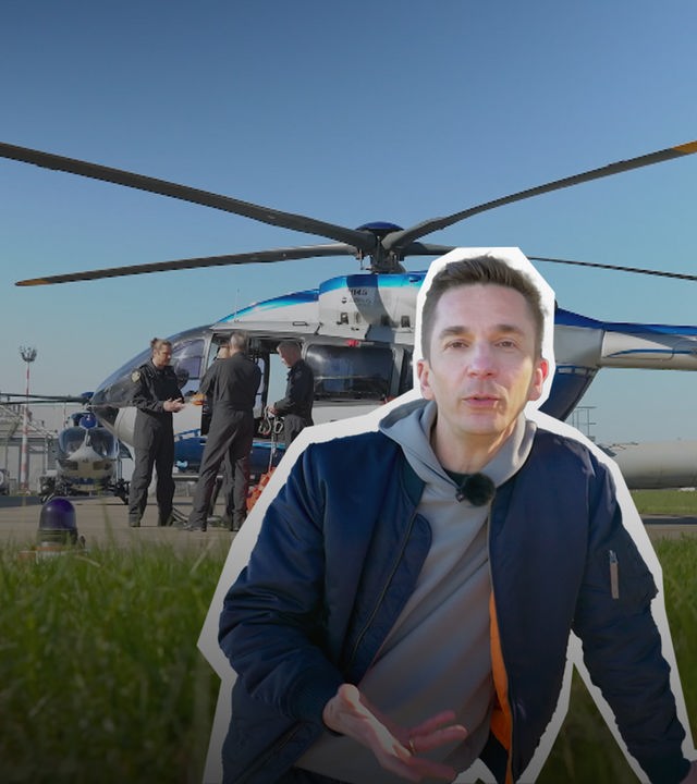 Eric unterwegs mit Löschhubschrauber