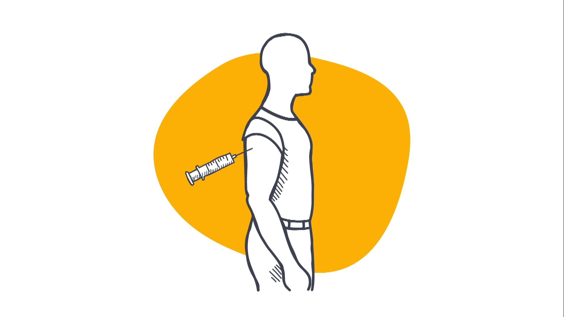 Grafik: Mann lässt sich impfen