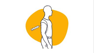 Grafik: Mann lässt sich impfen