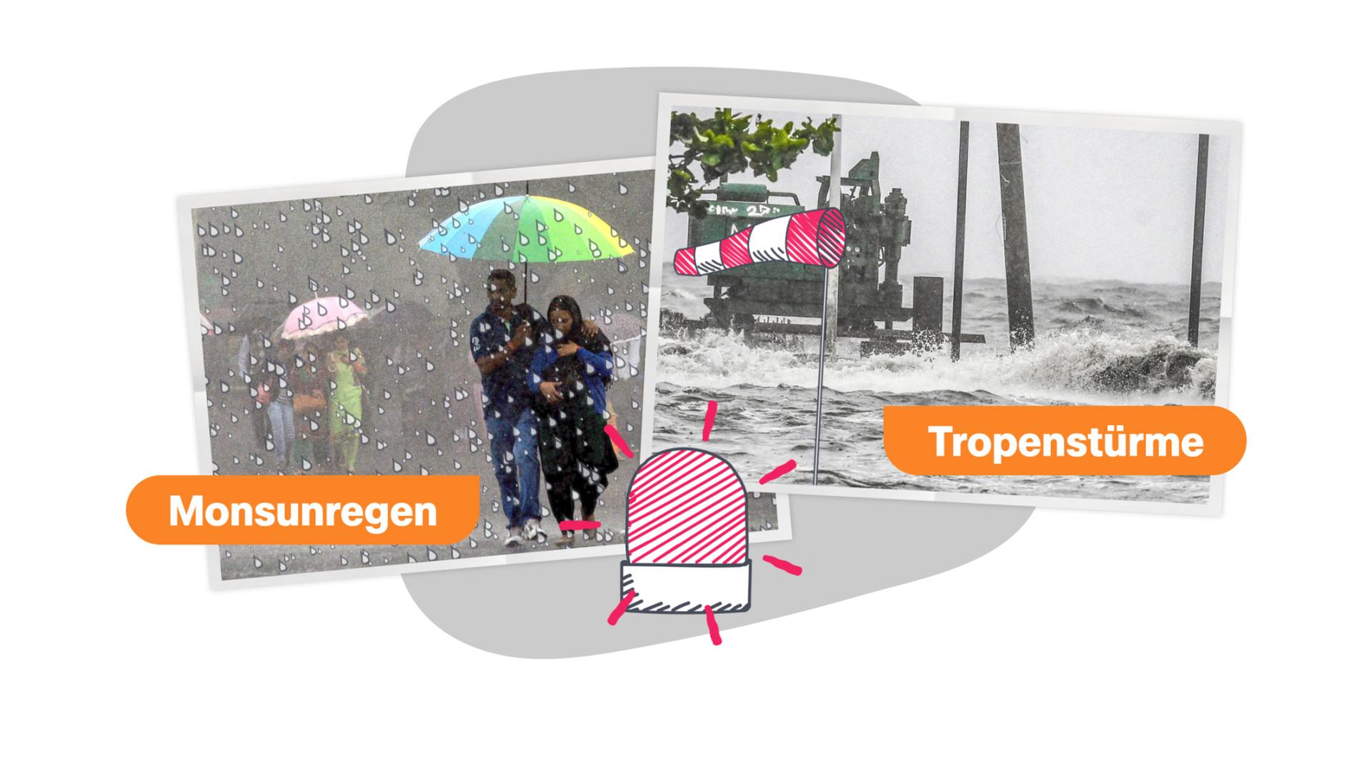 Symbolbild für Tropensturm und Monsunregen 