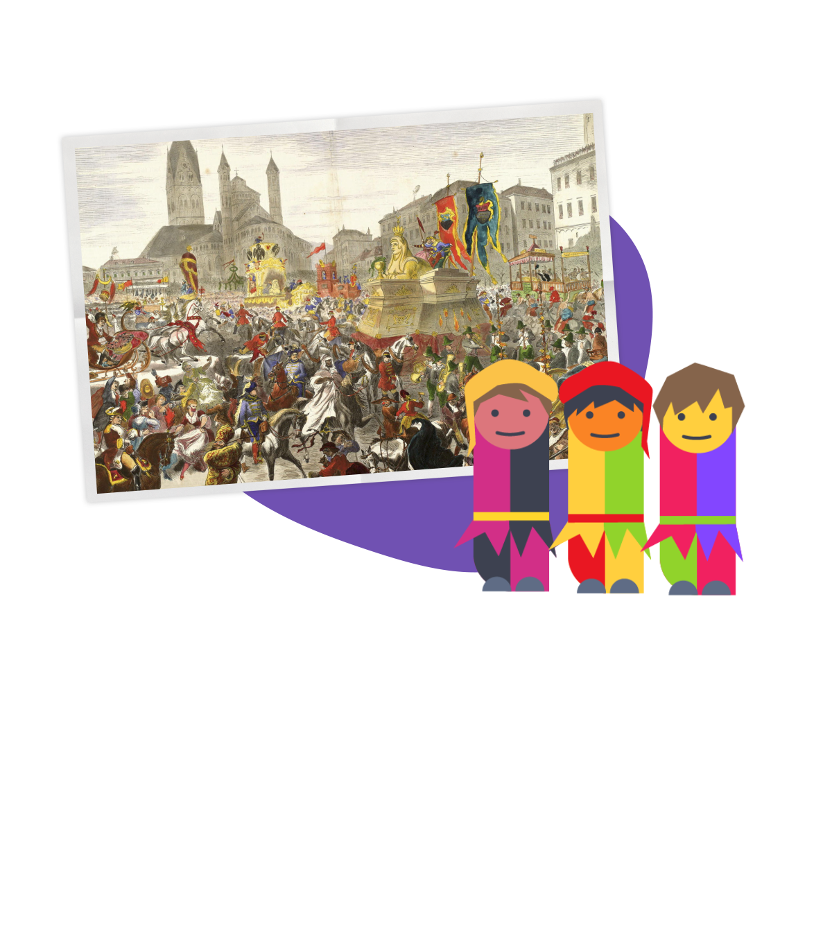 Grafikerklärstück Geschichte Karneval 