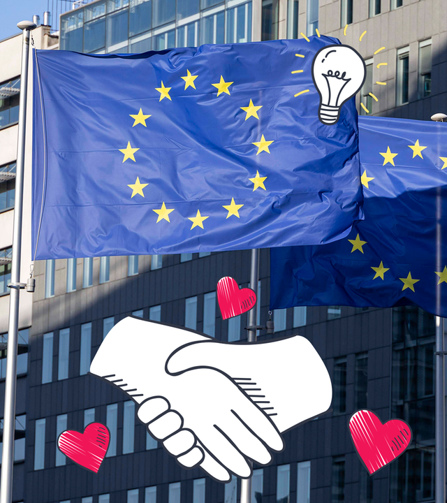 Flaggen der EU.