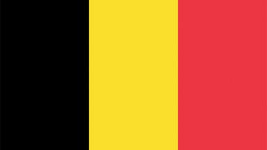 Flagge von Belgien mit drei Balken nebeneinander: schwarz, gelb, rot