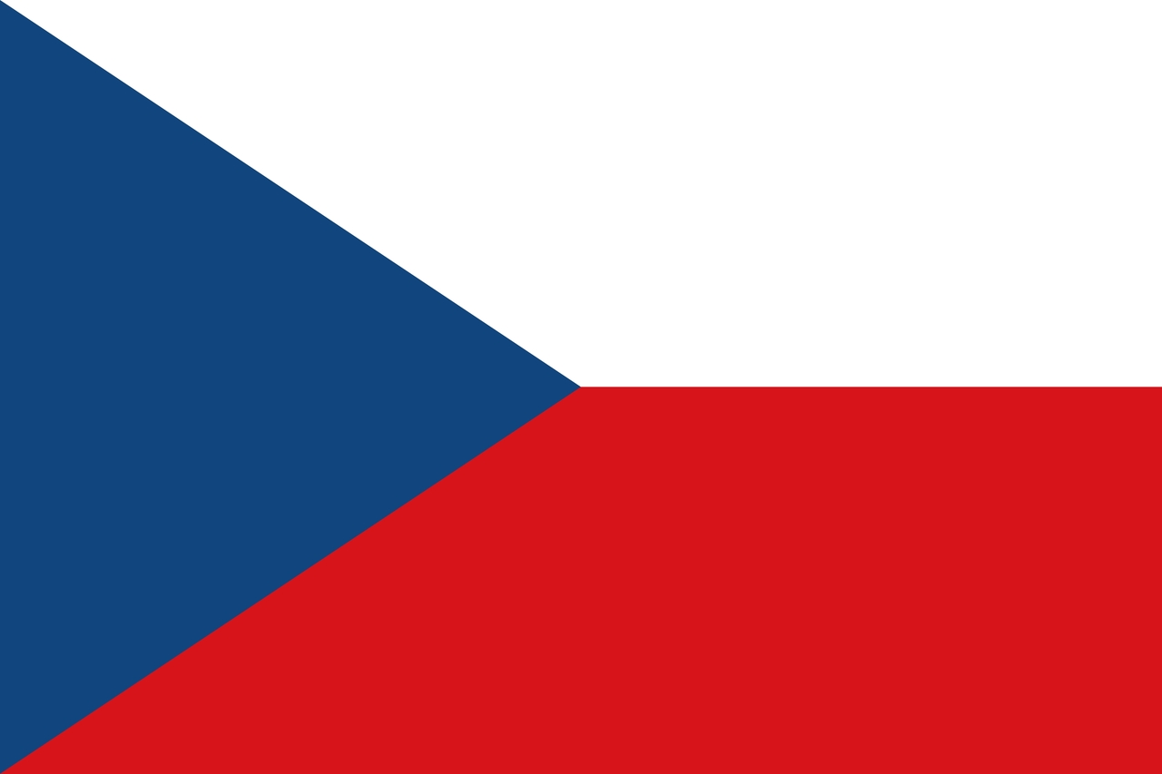 Flagge von Tschechien. Weiß und rot mit einem blauen Keil