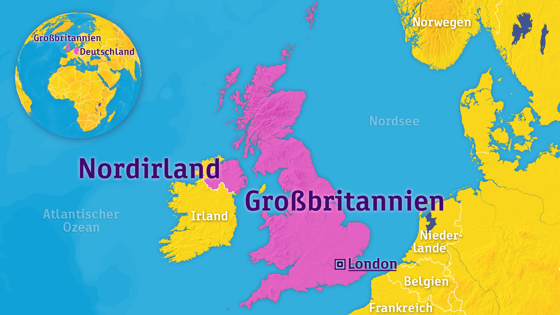 Karte von Großbritannien und Nordirland
