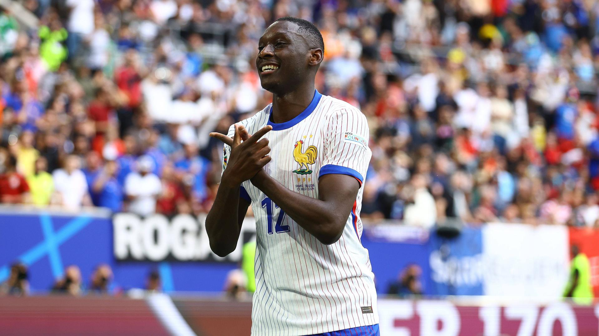 Frankreichs Randal Kolo Muani jubelt nach seinem Treffer zum 1:0 gegen Belgien am 01.07.2024.