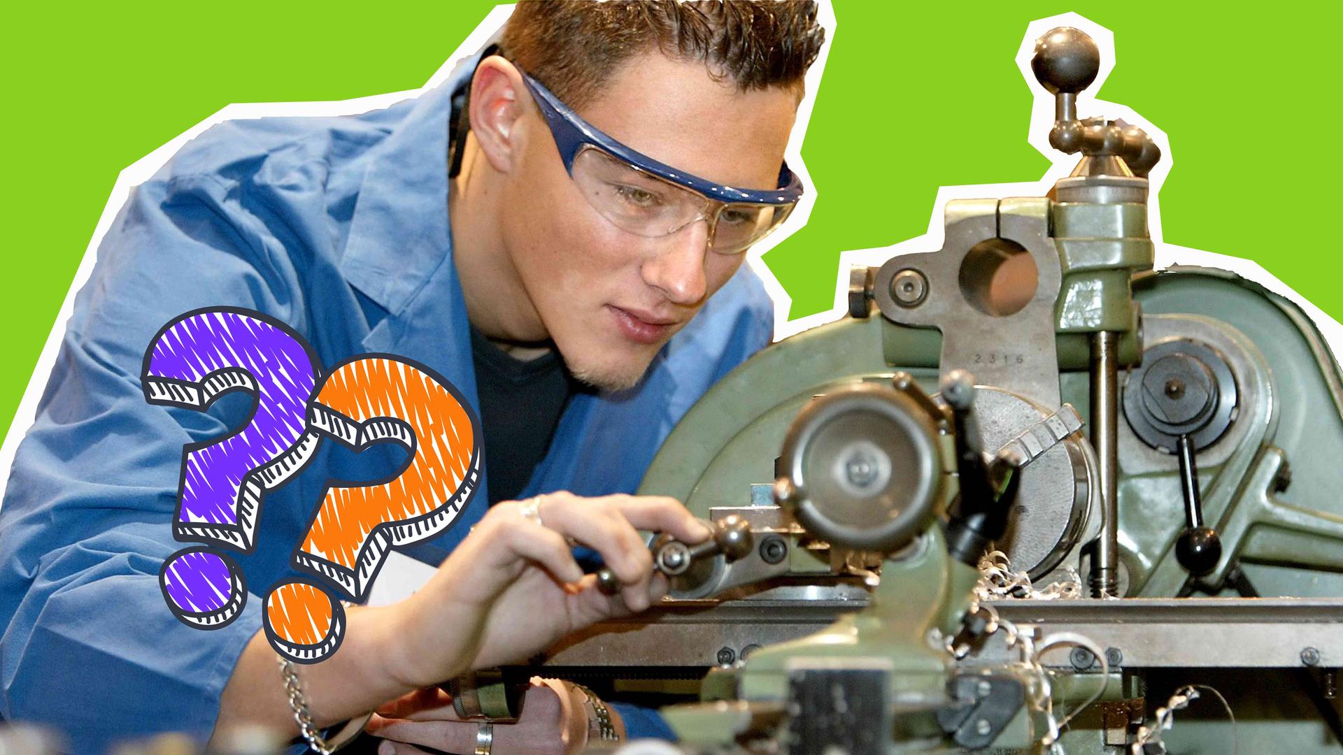 Ein Azubi bei der Arbeit