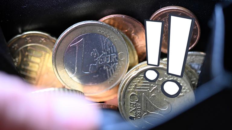 Münzen in einem Geldbeutel