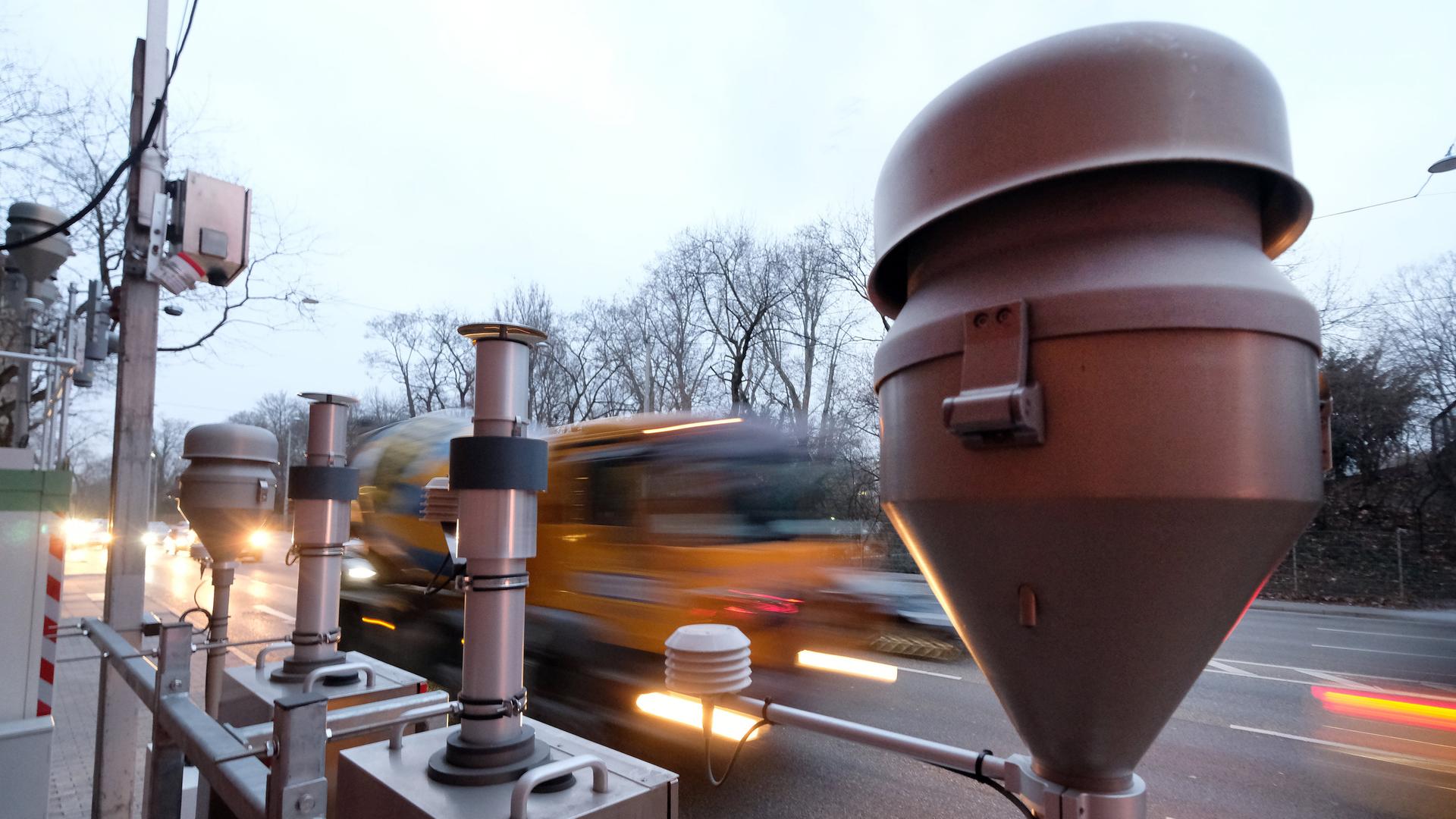 Messstation für Feinstaub in Stuttgart am 09.02.2018